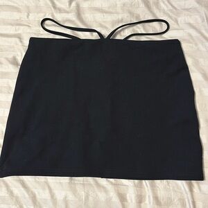 superdown Black Mini Skirt with hip accents - Medium